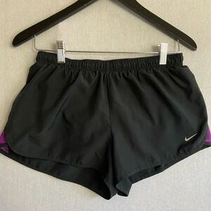 Nike Dri Fit black  purple running training athletic shorts Sz M
